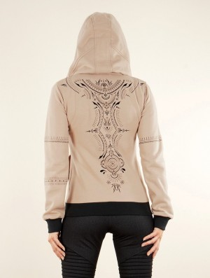 Dámské Mikina s Kapucí Toonzshop Vidar Zohraa Zipped Hoodie Béžový | 6934XBDOH