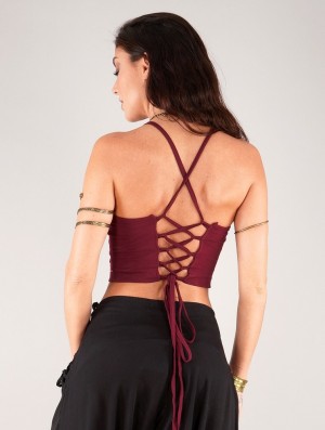 Dámské Podprsenky Toonzshop Dara Crop Top Bra Wine | 4713SNFEM