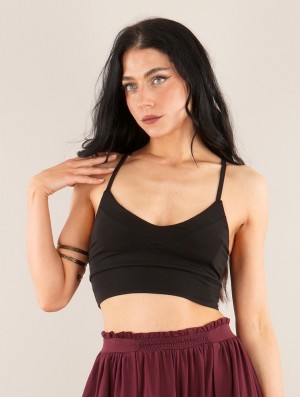 Dámské Podprsenky Toonzshop Sat Crop-top Bralette Černé | 7105OENVM
