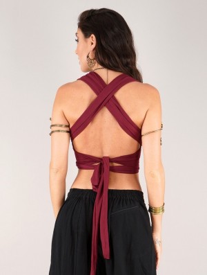 Dámské Podprsenky Toonzshop Wakiza Infinity Crop Top Bra Wine | 0927GPBLR