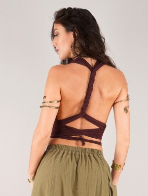 Dámské Podprsenky Toonzshop Wakiza Infinity Crop Top Bra Hnědé | 0286WICGQ