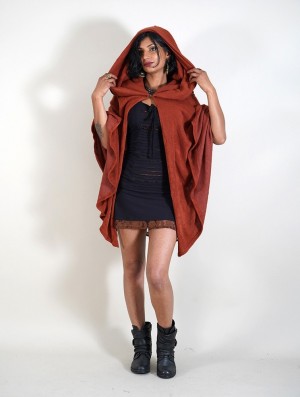 Dámské Ponča Toonzshop Danae Hooded Cape Sienna | 8370EHQPO