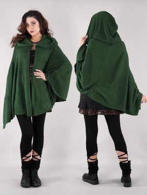 Dámské Ponča Toonzshop Danae Hooded Cape Zelene | 2753OQKXA