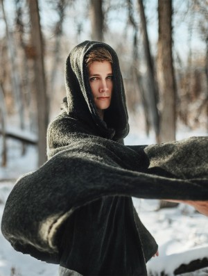 Dámské Ponča Toonzshop Danae Hooded Cape Zelene | 4705KXQPS
