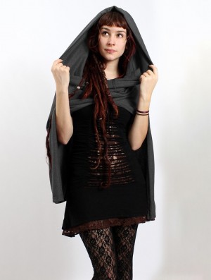 Dámské Ponča Toonzshop Magik Hooded Cape Tmavě Šedé | 9186DZPAH