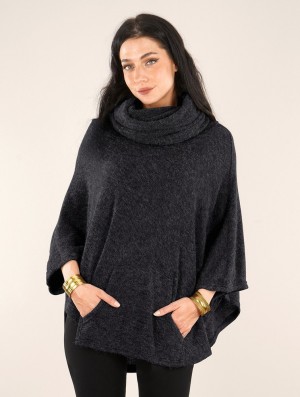 Dámské Ponča Toonzshop Poncho "Taraka" Tmavě Šedé | 8375PJOQX