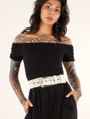 Dámské Pásky Toonzshop Nelya Crochet Knit Waist Belt Béžový | 3592RXQYV
