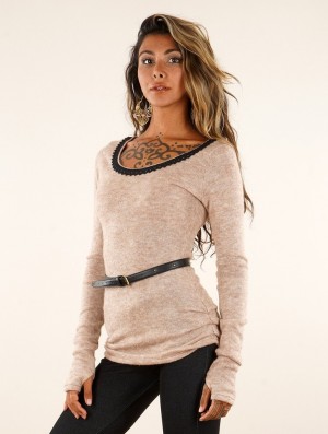 Dámské Pulovr Toonzshop Aëlys Pullover Béžový | 6715KRANY