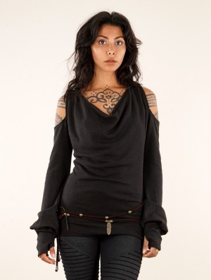 Dámské Pulovr Toonzshop Elixir Bare Shoulder Pullover Černé | 0827NAVKR