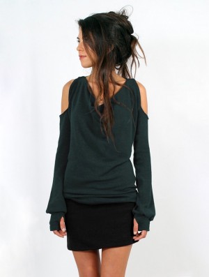 Dámské Pulovr Toonzshop Elixir Bare Shoulder Pullover Teal | 9536UDPOI
