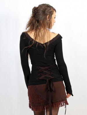 Dámské Pulovr Toonzshop Eo-lüne Pullover Černé Hnědé | 4398DECWK
