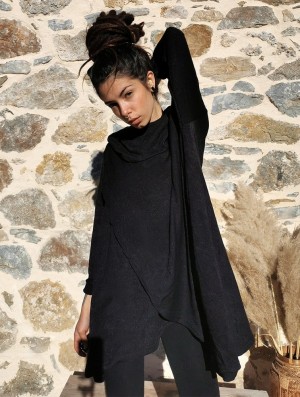 Dámské Pulovr Toonzshop Inika Poncho Pullover Černé | 9081MSNAY