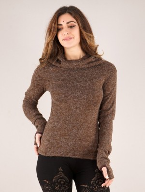 Dámské Pulovr Toonzshop Sadiva Hooded Pullover Hnědé | 0249EYGNU