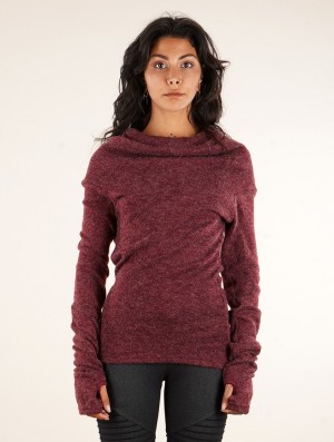 Dámské Pulovr Toonzshop Sadiva Hooded Pullover Wine | 3498TWERM