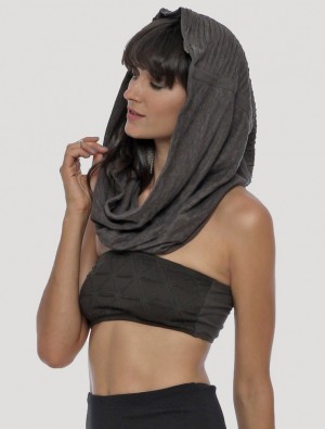 Dámské Scarves & Snoods Toonzshop Straps Hooded Neck Warmer Charcoal | 5361SEIZU