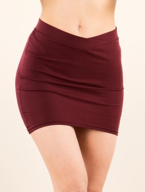 Dámské Sukně Toonzshop Azzyö Mini Skirt Wine | 3645JNSDT