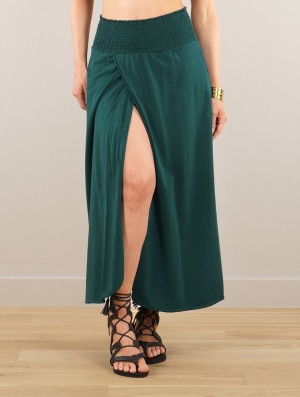 Dámské Sukně Toonzshop Dune Wrap Long Skirt Emerald | 8967NMBAC