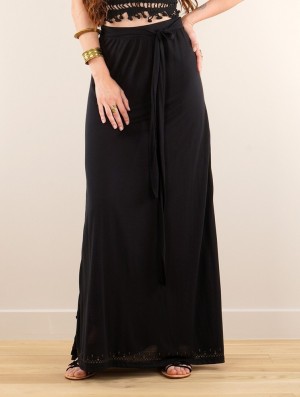 Dámské Sukně Toonzshop Eressea Anazraa Printed Long Skirt Černé | 3582BFKPV