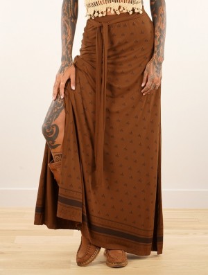 Dámské Sukně Toonzshop Eressea Umbas Printed Long Skirt Goldenbrown | 5237LYNOC