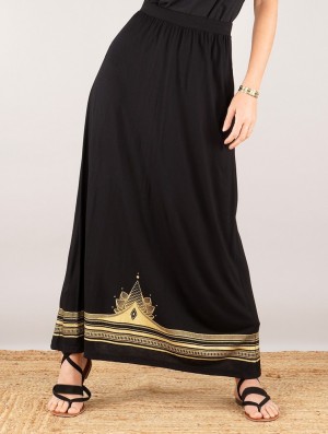 Dámské Sukně Toonzshop Lotus Elerinna High Waist Maxi Skirt Černé | 6384SOCDN