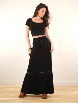 Dámské Sukně Toonzshop Nimue Long Skirt Černé | 4572MNCVZ