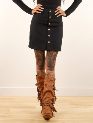 Dámské Sukně Toonzshop Ninwë Denim Mini Skirt Černé | 9124NSFKC