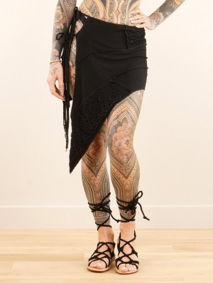 Dámské Sukně Toonzshop Sayna Bi-material 2 In 1 Skirt Top Černé | 3164LMHVO