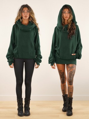 Dámské Svetr Toonzshop Helixx Retractable Hooded Long Sweater Tmavě | 0897DMSQH