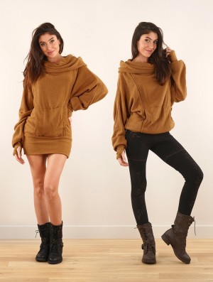Dámské Svetr Toonzshop Helixx Retractable Hooded Long Sweater Rusty | 5914FPBWE
