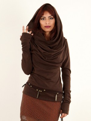 Dámské Svetr Toonzshop Kali Cowl Neck Sweater Hnědé | 4836JHWCI