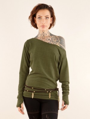 Dámské Svetr Toonzshop Kayäaz Batwing Sleeve Sweater Zelene | 8765LDFNB