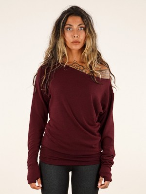 Dámské Svetr Toonzshop Kayäaz Batwing Sleeve Sweater Wine | 3649BJQUZ