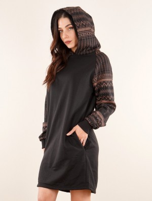 Dámské Svetr Toonzshop Khione Rinji Aztec Gender Neutral Hooded Long Sweater Černé | 1574URLYS