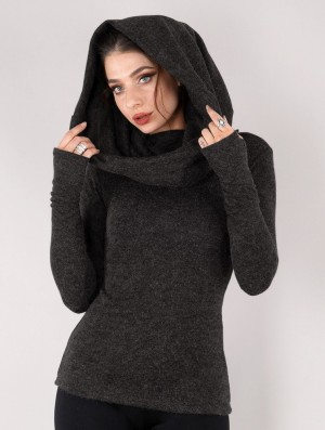 Dámské Svetr Toonzshop Mantra Big Collar Sweater Tmavě Šedé | 6029MFSHV