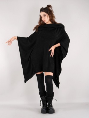 Dámské Svetr Toonzshop Nethmi Hooded Long Sweater Černé | 8720TQGSE