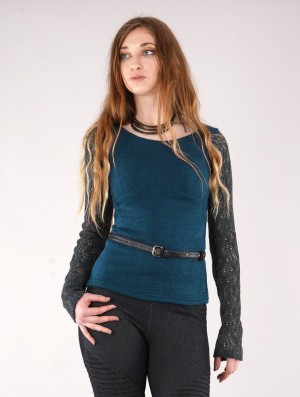 Dámské Svetr Toonzshop Oroshï Crochet Sleeve Sweater Blankyt | 5640GPDXS