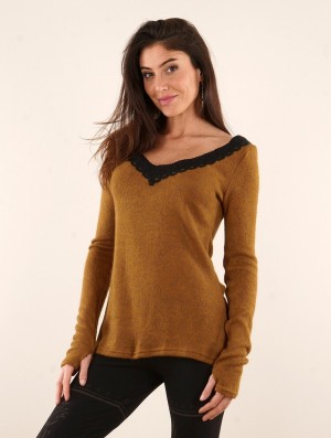 Dámské Svetr Toonzshop Ysälys Reversible Crochet-neck Sweater Rusty | 9013QZLNM