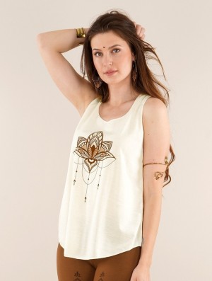 Dámské Tílko Toonzshop Anitaya Printed Tank Top Bílé Hnědé | 4637OECAT