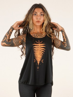 Dámské Tílko Toonzshop Shartiva Printed Tank Top Černé Oranžové | 4350HWBLG