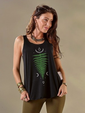 Dámské Tílko Toonzshop Shartiva Printed Tank Top Černé Zelene | 0485RAUCP