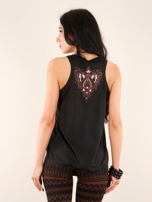 Dámské Tílko Toonzshop Talah Printed Tank Top Černé Hnědé | 0478MFSPV