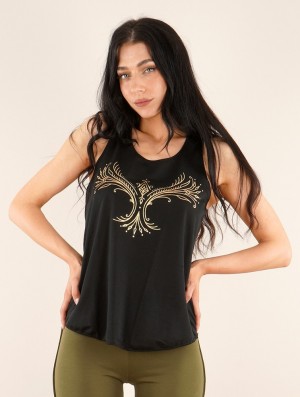 Dámské Tílko Toonzshop Vinga Printed Tank Top Černé Zlaté | 8531IEFNG