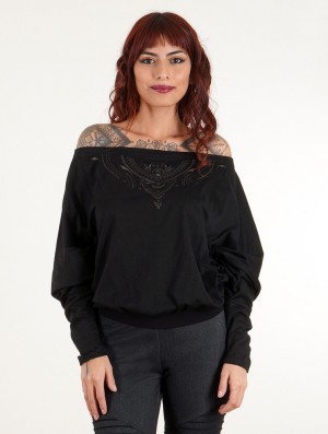 Dámské Topy Toonzshop Aliyan Zohraa Batwing Sleeves Top Černé | 6982BQTKN