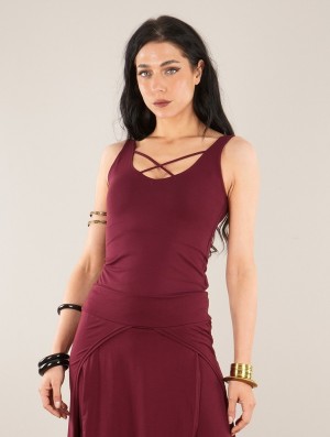 Dámské Topy Toonzshop Full Moon Reversible Top Wine | 8634RLQJD