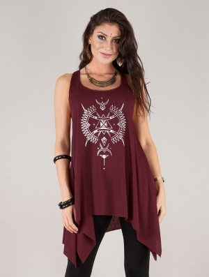 Dámské Topy Toonzshop Ilanga Printed Knotted Sleeveless Tunic Stříbrné | 5240ZYRFG