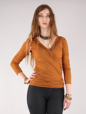 Dámské Topy Toonzshop Irwaen Indie Long Sleeve Top Rusty | 0534GNAPL