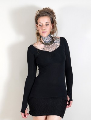 Dámské Topy Toonzshop Jäleeya Long Sleeved Top Černé | 1475JNZAT