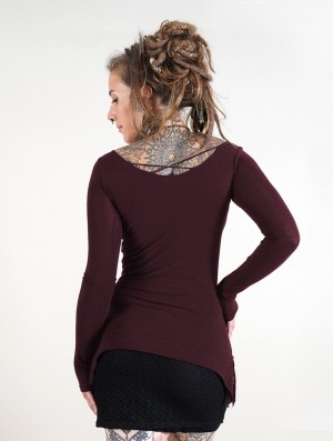 Dámské Topy Toonzshop Jäleeya Long Sleeved Top Wine | 5180RJZKY