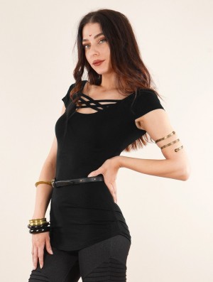 Dámské Topy Toonzshop Layläa Short Sleeve Reversible Top Černé | 3480ZRKUG