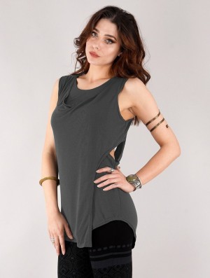Dámské Topy Toonzshop Leigha Loose Sleeveless Top Tmavě Šedé | 5069NYUVA